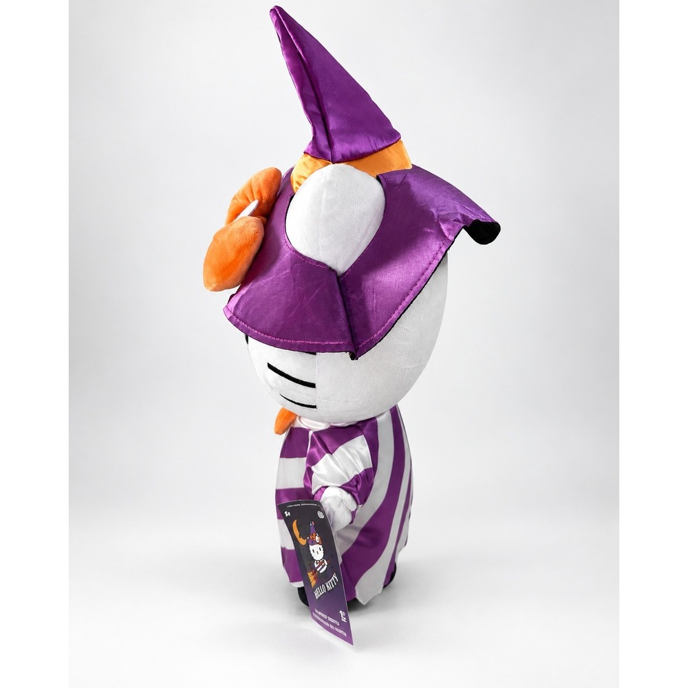 Hello Kitty Halloween Witch Greeter 23 in Purple Stripe Plush Gemmy NWT - Picture 6 of 9